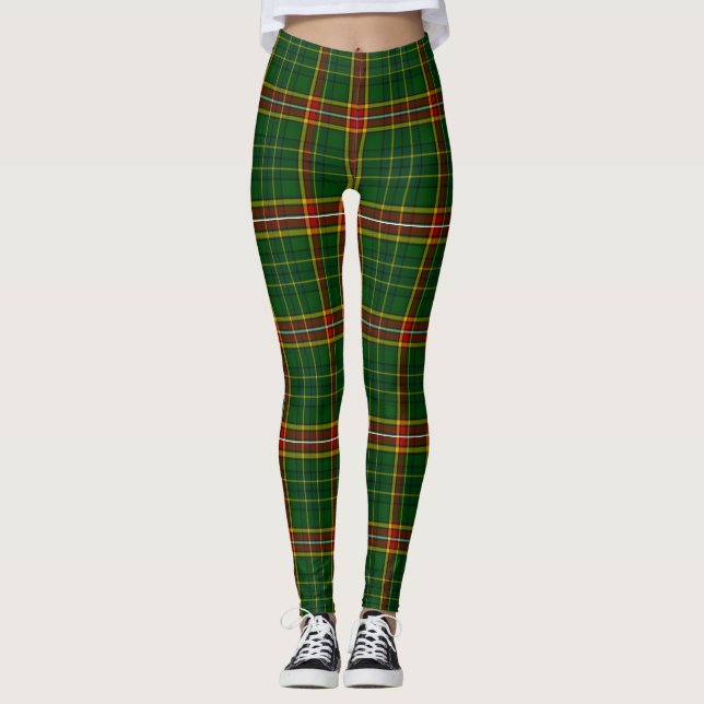 Irish County Donegal Tartan Plaid Leggings (Front)
