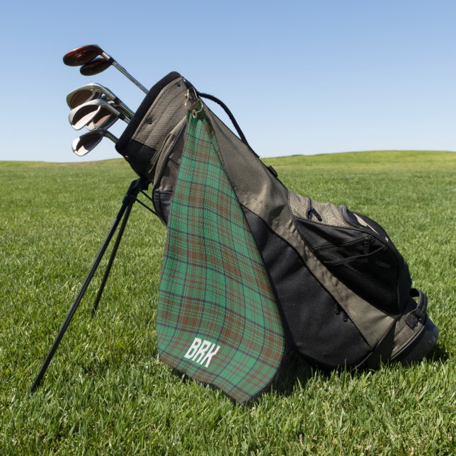 Irish County Dublin Tartan Personalized  Golf Towel (Green)