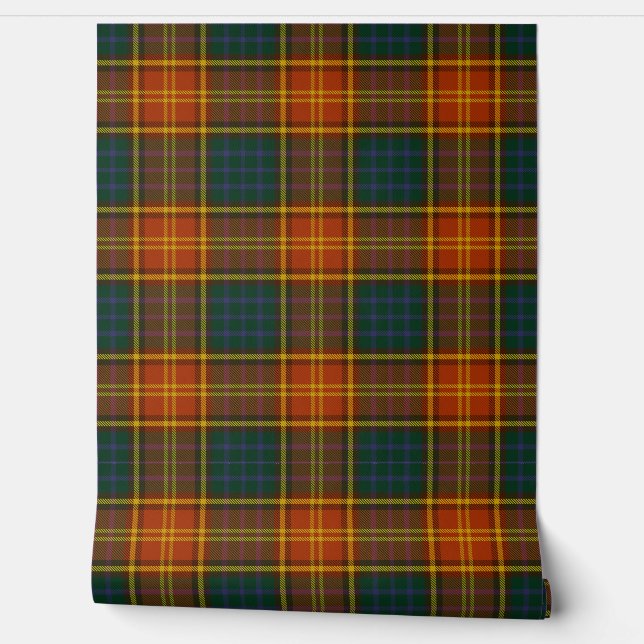 Irish County Roscommon Tartan Plaid Wallpaper (Unrolling)