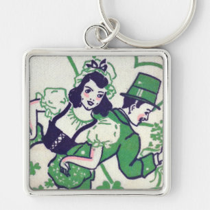 Irish couple old-fashioned keychain