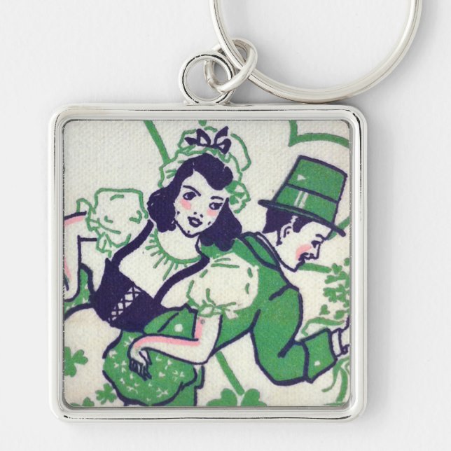 Irish couple old-fashioned keychain (Front)