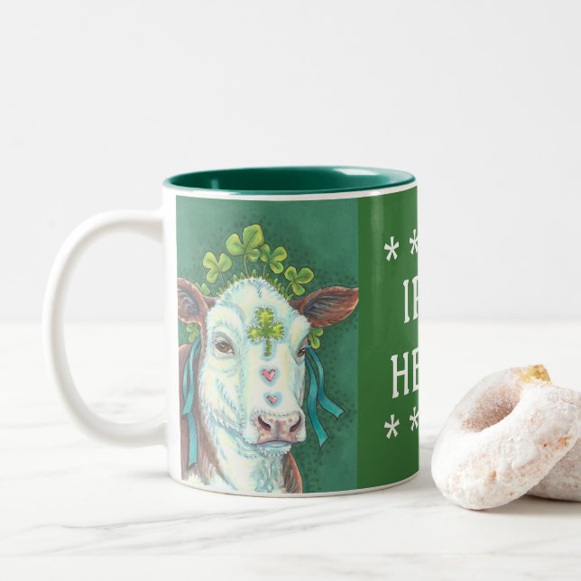 Irish Cow ST. PATRICK'S DAY HEIFER MUG (With Donut)