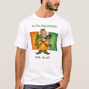 Irish Cowboy Gnome Do You Feel Lucky T-Shirt