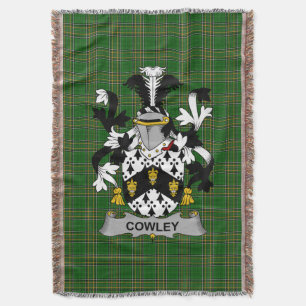  Irish Cowley or Cooley Coat of Arms Family Crest  Throw Blanket