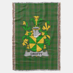 Irish Crotty or O_Crotty Coat of Arms Family Cres Throw Blanket