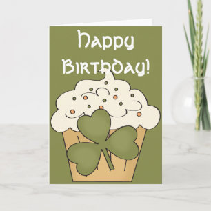 Irish Cupcake Bonne Carte d'anniversaire de mars