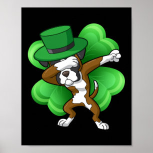 Irish Dabbing Leprechaun Boxer St Patricks Funny D Poster