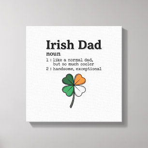 Irish Dad Funny Definition Clover Vintage Shirt Canvas Print