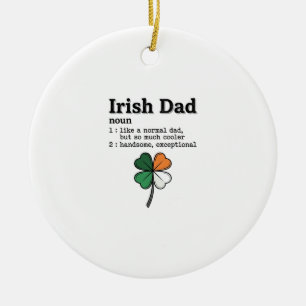 Irish Dad Funny Definition Clover Vintage Shirt Ceramic Ornament