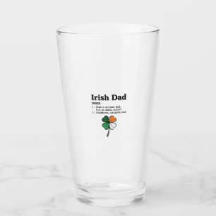 Irish Dad Funny Definition Clover Vintage Shirt Glass