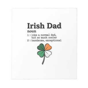 Irish Dad Funny Definition Clover Vintage Shirt Notepad