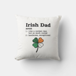 Irish Dad Funny Definition Clover Vintage Shirt Throw Pillow
