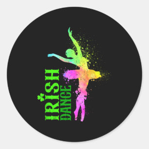 Irish Dance Colors Happy St Patrick's Day Dancer G Classic Round Sticker