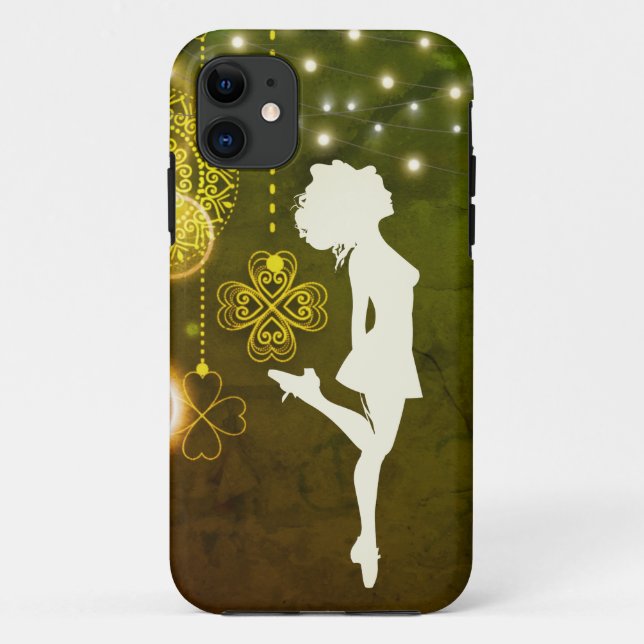 Irish Dance Hard Shoe Celtic Clovers and Lights Case-Mate iPhone Case (Back)