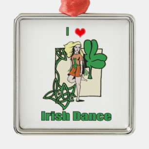 Irish dance heart metal ornament