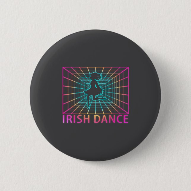Irish Dance Retro Dancer Gift  2 Inch Round Button (Front)