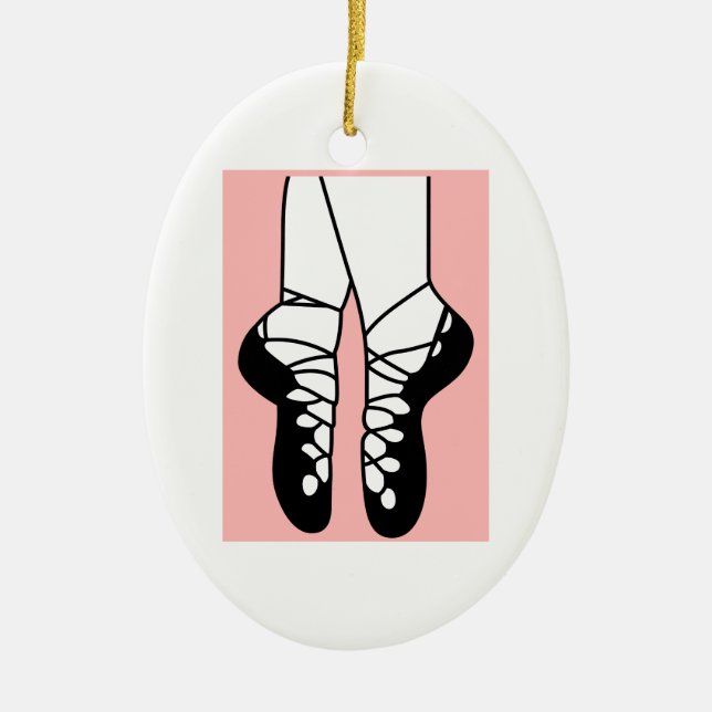 IRISH DANCE SHOES CERAMIC ORNAMENT (Front)