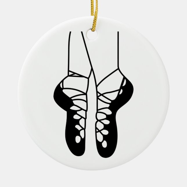 Irish Dance Shoes Ceramic Ornament (Front)
