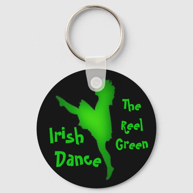 Irish Dance...the reel green Keychain (Front)