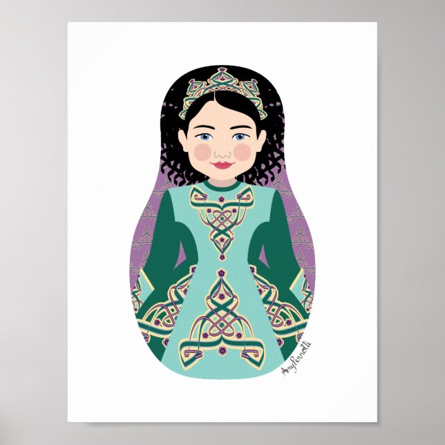 Irish Dancer Black Hair Matryoshka Poster (Front)