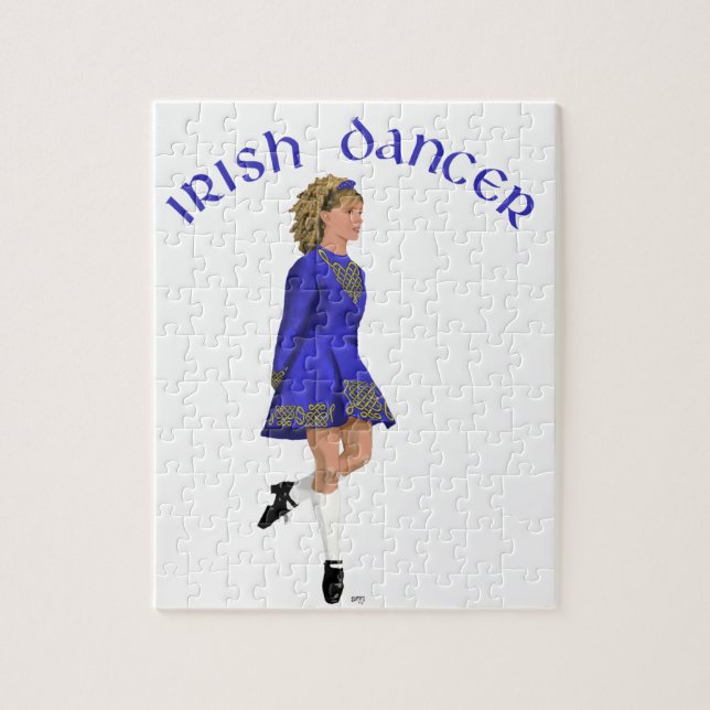 Irish Dancer Blonde in Blue Jigsaw Puzzle (Vertical)