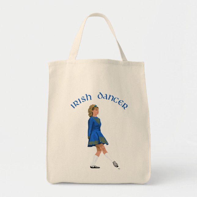 Irish Dancer Blonde in Blue Tote Bag (Front)
