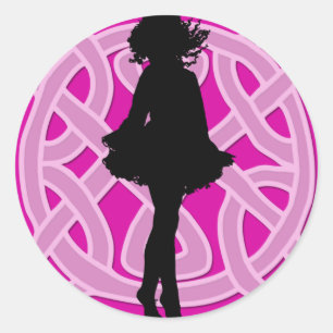Irish Dancer Celtic Hot Pink Sticker