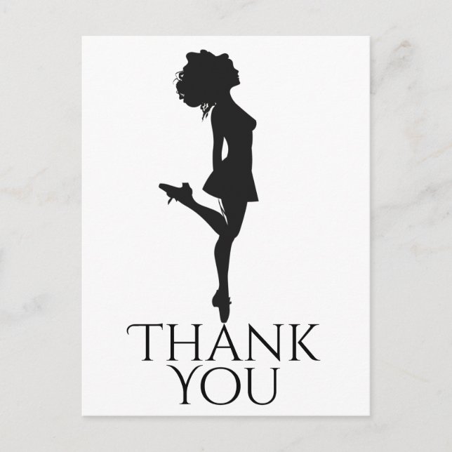 Irish Dancer Dancing Hard Shoe Dance Thank You Postcard (Front)