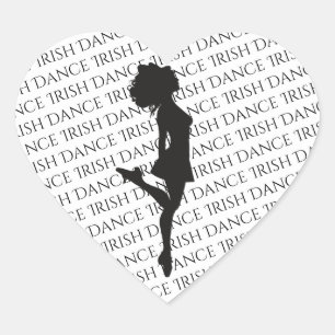 Irish Dancer Hard Shoe Black and White Dance Heart Sticker