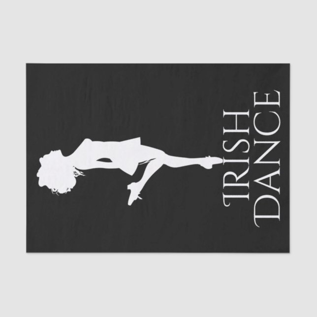 Irish Dancer Hard Shoe Black and White Dance Tissue Paper (Front)