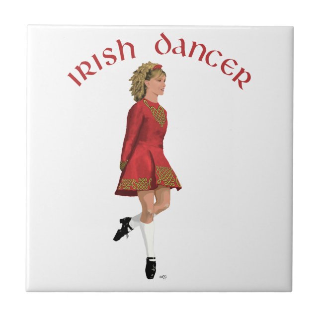 Irish Dancer in Red Tile (Front)