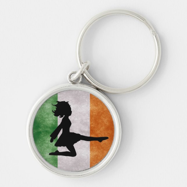 Irish Dancer Irish Flag Keychain (Front)