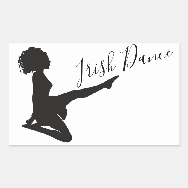 Irish Dancer Soft Shoe Dancing Black White Dance Sticker (Front)