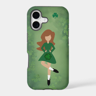 Irish Dancer with Brown Hair   Green Clovers Dance