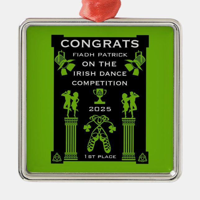 Irish Dancing Competition Metal Ornament (Front)