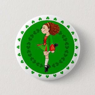 Irish Dancing Girl Badge 2 Inch Round Button