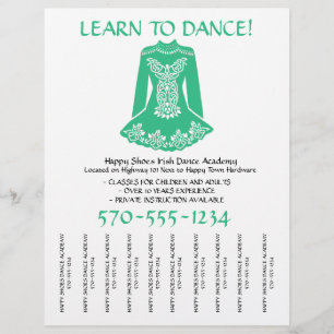 Irish Dancing Lessons Class Tear Off Strips Flyer