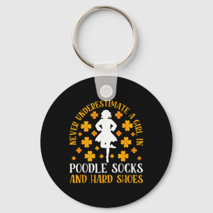 Irish Dancing Poodle Socks And Hard Shoes Irish Ta Keychain