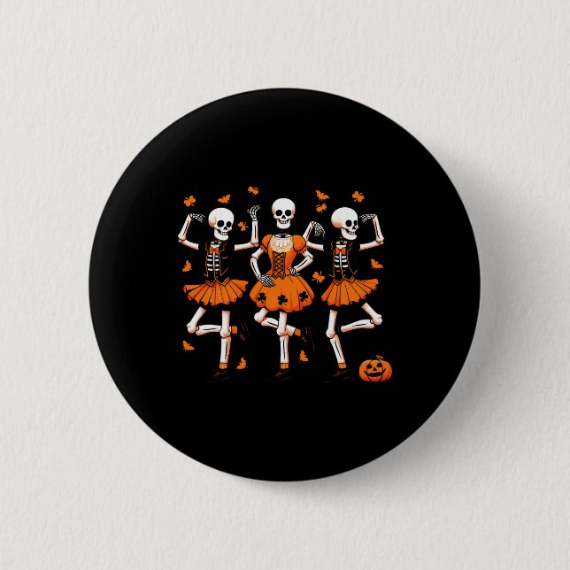 Irish Dancing Skeletons Spooky Dance Halloween Wom 2 Inch Round Button (Front)