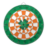 Irish Dartboard: Shamrock Green, Orange, And White Dartboard | Zazzle