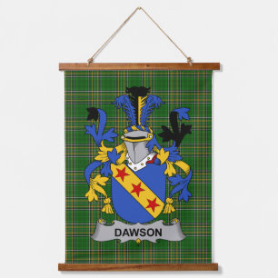 Irish Dawson Coat of Arms Family Crest Hanging Tapestry