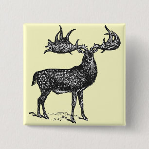 Irish Deer 2 Inch Square Button