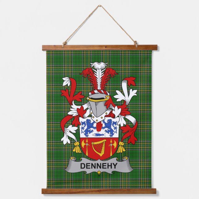 Irish Dennehy or O_Dennehy Coat of Arms Family Cre Hanging Tapestry (Front)