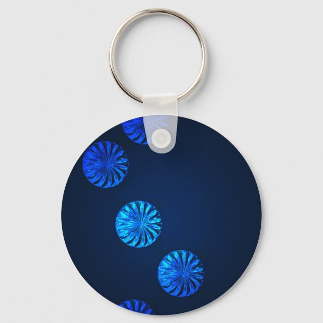 Irish Design Blue Crystal Keychain (Front)