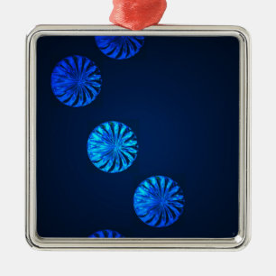 Irish Design Blue Crystal Metal Ornament