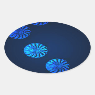 Irish Design Blue Crystal Oval Sticker