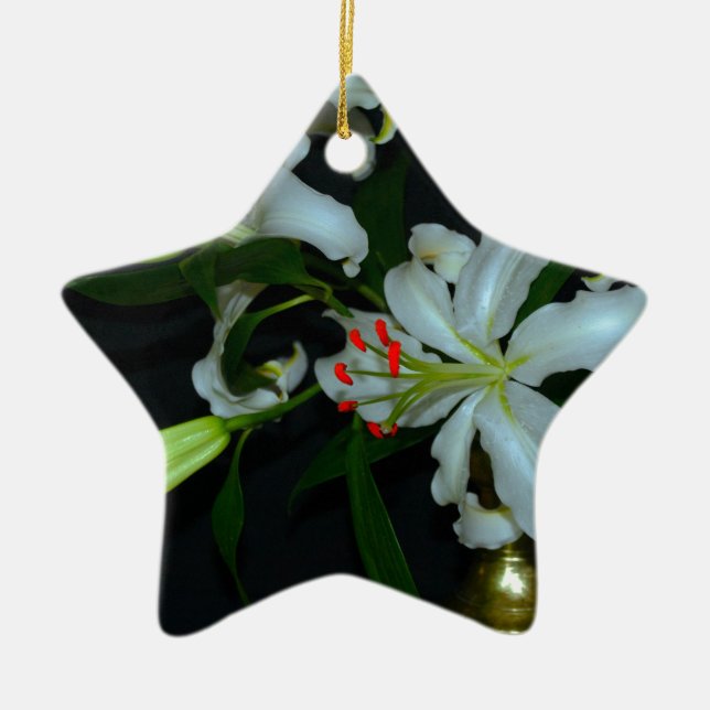 Irish Design-Brass and Flower Collection Ceramic Ornament (Front)