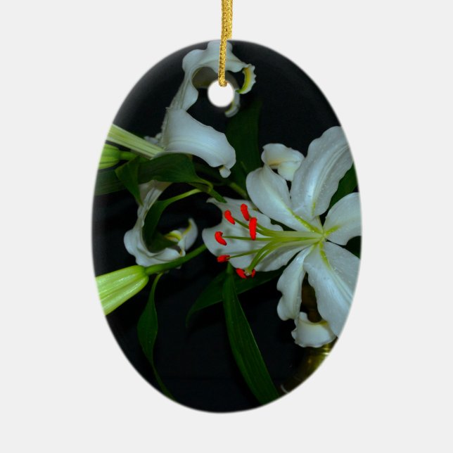 Irish Design-Brass and Flower Collection Ceramic Ornament (Front)