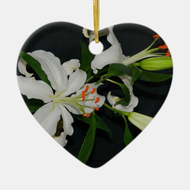 Irish Design-Brass and Flower Collection Ceramic Ornament (Front)