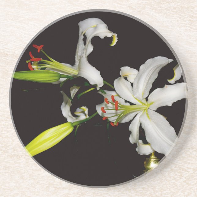 Irish Design- Brass and Flower Collection Coaster (Front)